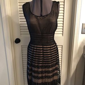 Max Edition Black/Tan Lined Tank Dress  Size Large